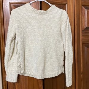 Lulurain girls size 14 cream color super soft velour sweater